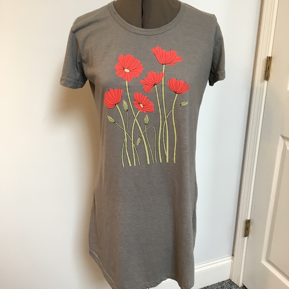 Instant Message gray t-shirt tunic / dress